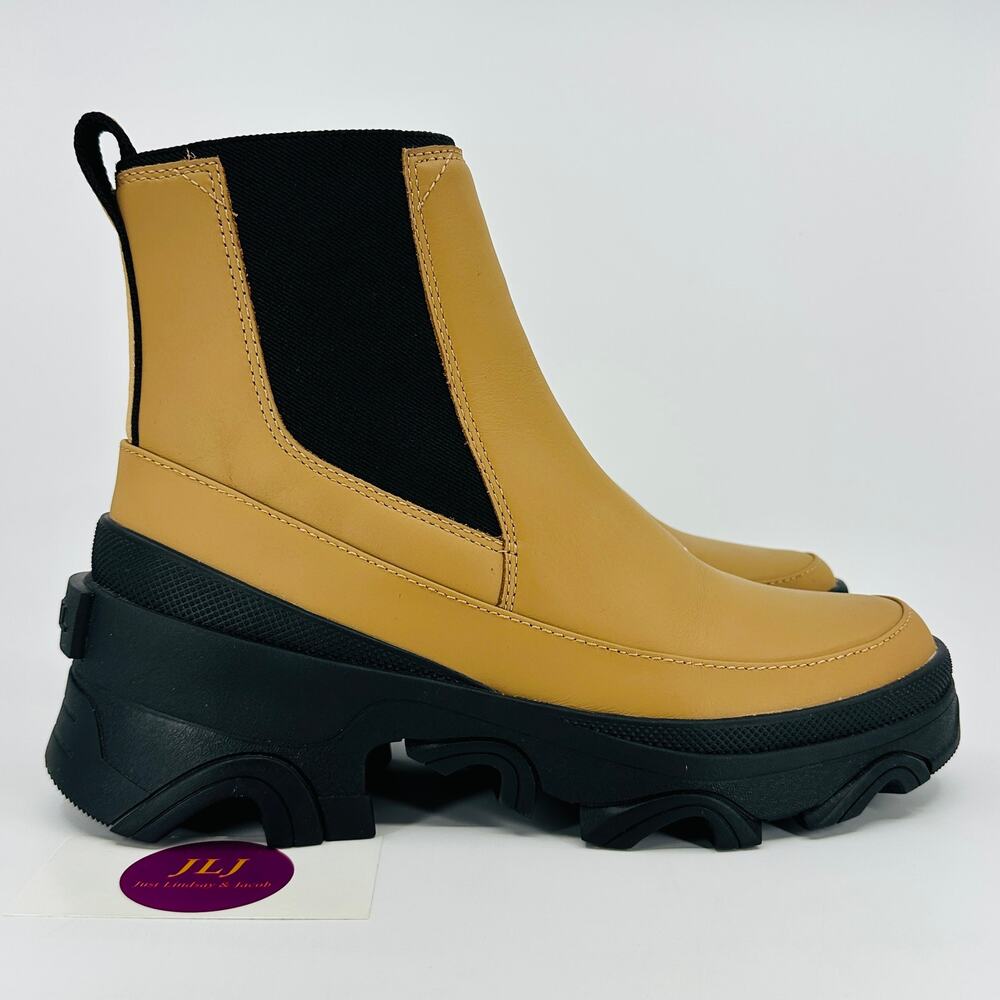 Sorel Women's Brex Tawny Buff Waterproof Leather Chelsea Boots LL6060-253 Size 8